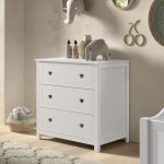 Vipack - commode 3 tiroirs 90x57x89 cm en pin blanc - amorena Vipack - commode 3 tiroirs 90x57x89 cm en pin blanc - amorena