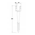 Vis d'ancrage pour base de poteau en acier 80x685mm � percer