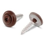 Vis faitage tête fraisée bombée tfb torx t20 inox a2 ral8011 4, 5x60 rondelle d'étanchéite epdm - 10 ... Vis faitage tête fraisée bombée tfb torx t20 inox a2 ral8011 4, 5x60 rondelle d'étanchéite epdm - 10 ...
