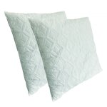 Lot de 2 oreillers carr�es 60x60cm garni de flocon m�moire de forme, coussin carr� antiacarien et anti ...
