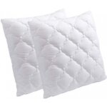 Lot de 2 oreillers gonflants 65 x 65, mousse � m�moire de forme, sp�cial cervicale, carr�e avec une enveloppe ...