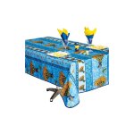 Visiodirect - nappe de table tissu rectangle 150x240cm , linge de table anti - t�ches, motif bouquet ...