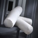 Visiodirect - oreiller traversin 140cm diamtre 21 cm , microfibre en polyester, polochon coloris blanc ...