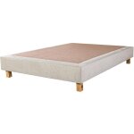 Visiodirect - sommier � lattes avec pieds joly, tapissier en bois massif coloris beige - largeur 90 x ...
