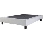 Visiodirect - sommier � lattes avec pieds vicen, tapissier en bois massif coloris gris - largeur 160 ...