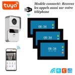 Visiophone connect� avec 3 �crans pour maison � �tage avec lecteur de badges