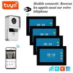 Visiophone connect� avec 4 �crans pour maison � �tage avec lecteur de badges