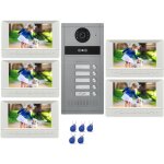 Visiophone couleur pour 5 logements, 5 appartements avec lecteur rfid int�gr�