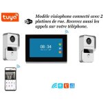 Visiophone double platine de rue connect� pour maison � 2 entr�es