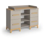 Vitalispa - commode � langer malia, ch�ne cachemire, 133x108cm xl avec 4 tiroirs