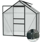 Vitavia - serre de jardin en polycarbonate 6 mm et aluminium noir avec embase venus longueur de 131 cm ...