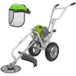 Vito - dbroussailleuse thermique 52cm  roues lame  255 mm + casque de scurit grillag