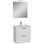 Vitra - mia ensemble avec meuble pr - assembl 59x61x39, 5 cm + miroir + lavabo + clairage led, blanc ...