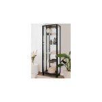 Calicosy - vitrine 2 portes 62x33x188, 7 cm en verre et bois noir
