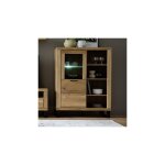 M&s - vitrine 1 porte bois 4 niches en chêne - grompo M&s - vitrine 1 porte bois 4 niches en chêne - grompo