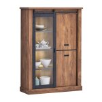 Vitrine 1 porte vitr�e coulissante led elo