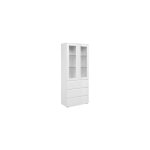 M&s - vitrine 2 portes 3 tiroirs 80x40, 1x191 cm blanc brillant - malio M&s - vitrine 2 portes 3 tiroirs 80x40, 1x191 cm blanc brillant - malio