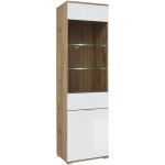 Petits - meubles - vitrine 2 portes selma blanc et bois
