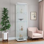 Pergar - vitrine 4 niveaux verre tremp scuris anti - clats, conception  simple porte, avec poigne ...