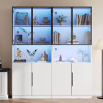 Vitrine avec 4 portes en verre, meuble de rangment pour salon, style moderne minimaliste, 160x30x200 ...
