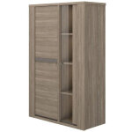 Vitrine bahut gami marceau 2 portes coulissantes ch�ne reed 115x49x175 cm