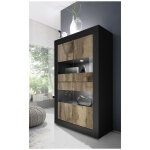 Vitrine basic noir mat / pero 102 x 162 x 43 cm