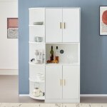 Vitrine blanche moderne 180cm avec étagères d'angle réversibles - poignées dorées élégantes pour salon ... Vitrine blanche moderne 180cm avec étagères d'angle réversibles - poignées dorées élégantes pour salon ...