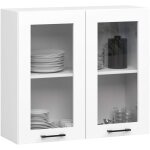 Vitrine de cuisine akord oliwia w80 h720 blanche 80 cm 2 portes faade blanche 2 tagres 80x30, 5x72 ...