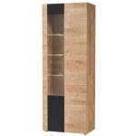 Vitrine doum ? chêne clair et noir ? l70 x h192 x p40 cm Vitrine doum ? chêne clair et noir ? l70 x h192 x p40 cm
