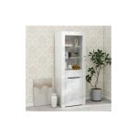 Vitrine avec clairage led bibliothque, meuble de rangement avec tagres et vitrine, bibliothque de ...