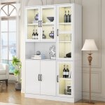 Neche - vitrine avec clairage led, bibliothques moderne avec tagres pour rangement, 6 portes, 12040200 ...
