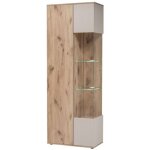 Vitrine erina ? 2 portes ? ch�ne clair et beige