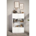 Azura home design - vitrine fantasy blanc laqué / chêne cadiz 105 x 170 cm Azura home design - vitrine fantasy blanc laqué / chêne cadiz 105 x 170 cm