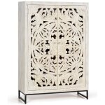 Decoration d ? autrefois - vitrine en manguier et pieds en mtal blanc vieilli