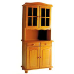 Vitrine meuble de rangement en pin massif coloris miel - longueur 88 x profondeur 42 x hauteur 197 cm ...