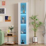 Modernluxe ? vitrine multifonctionnelle 40 x 29 x 170 cm ? �clairage led multicolore t�l�command� ? cloisons ...