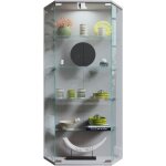 Vitrine murale benila h. 114 x l. 83 x p. 17 cm argent