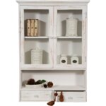 Vitrine murale vitrine en bois blanc avec portes et tiroirs meuble mural pour cuisines, salles de bains ...