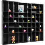 Creative deco - vitrine murale en bois noire 51 compartiments - 52 x 46 x 5 cm