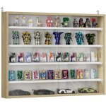 Vitrine pour collection homcom vitrine murale 80 x 9, 5 x 60 cm 4 tagres rglables en hauteur et 2 ...