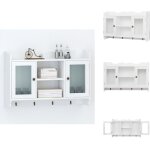 Vidaxl - vitrine murale avec tagre de livre / dvd / verre en mdf blanc - tagre murale - vitrine murale ...