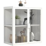 Ebuy24 - vitrine murale flokas h. 65 x l. 60 x p. 35 cm blanc