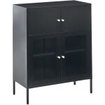 Vitrine scandinave en mtal  2 portes et 2 portes vitres noire esholt