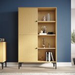 Sirhona - vitrine de style moderne semi - ouverte biblioth�que � 8 compartiments salon �tag�re de rangement ...