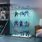 Vitrine en verre 78x35xx123 cm, vitrine collection, avec 2 portes vitr�es, �clairage led, 3 �tag�res, ...