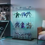 Rosahqnda - vitrine en verre, armoire double porte 3 niveaux, vitrine autonome pour objets de collection, ...