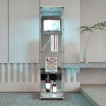 Pergar - vitrine en verre, vitrine, vitrine pour collection, avec quatre cloisons vitres, quatre portes, ...
