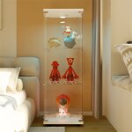 Eifson - vitrine en verre claire led 42x36x125 cm, avec porte et 3 tagres, porte simple, autoportante, ...