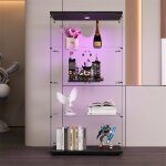 Fortuna lai - vitrine en verre 4 couches avec clairage led - 2 portes, en verre tremp, convient pour ...