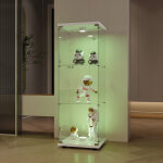 Blanketswarm ? vitrine en verre tremp� 3 �tag�res 127x45x36. 5cm ? meuble avec porte et lampes ? pour ...